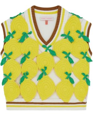 Mira Mikati Crochet-Lemon Vest - Yellow