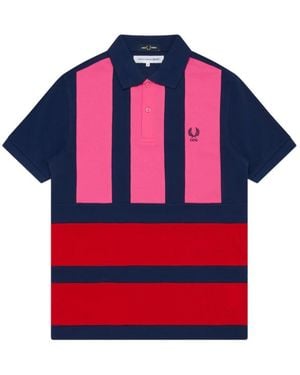 Comme des Garçons X Ferd Perry Polo Rayé À Manches Courtes - Red