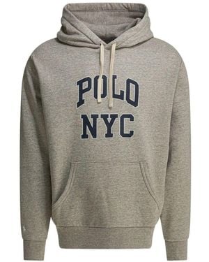 Polo Ralph Lauren Logo-Printed Hooded Sweatshirt - Grey