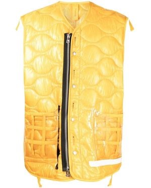TAKAHIROMIYASHITA TheSoloist. Quilted Transparent Pocket Gilet - Yellow