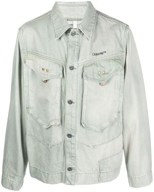 Objects IV Life Logo-Embroidered Denim Jacket - Gray