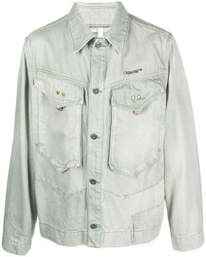 Objects IV Life Logo-Embroidered Denim Jacket - Gray