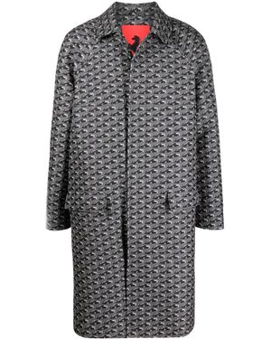 Ferrari Graphic-Print Single-Breasted Coat - Grey