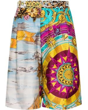 Moschino Graphic-Print Silk Shorts - Multicolour