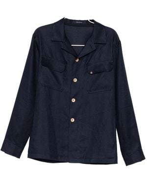 Tagliatore Chest Flap Pocekts Jacket - Blue
