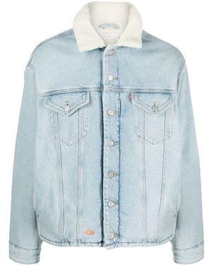 ERL X Levi's Shearling-trimmed Denim Jacket - Blue