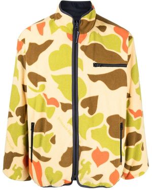 BBCICECREAM Camouflage Print Reversible Fleece Jacket - Yellow