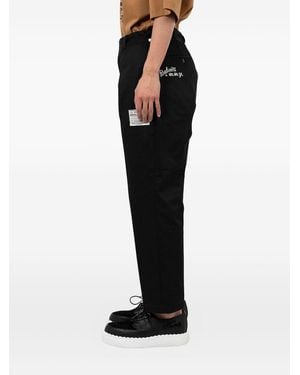 Maison Mihara Yasuhiro Label-Detail Trousers - Black
