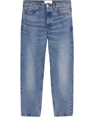Ami Paris Tapered-Fit Cotton Jeans - Blue