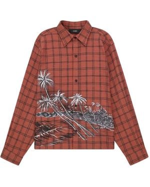 Amiri Palms Flannel Shirt - Red