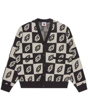 ICECREAM Leaf-Motif Knitted Cardigan - Black