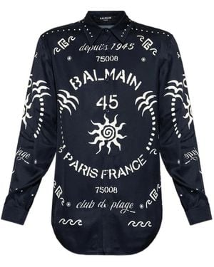 Balmain Printed Shirt - Blue