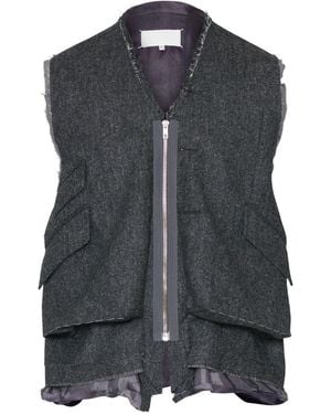 Maison Margiela Frayed Pocket Waistcoat - Black