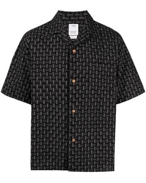 Visvim Graphic-Print Short-Sleeve Shirt - Black