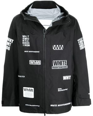 White Mountaineering Graphic-print Zip-up Lightweight Jacket - Black