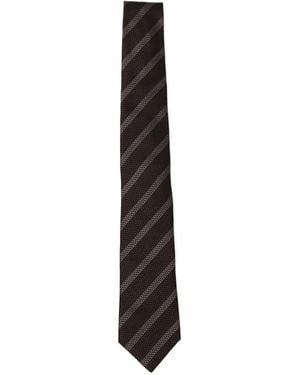 Brunello Cucinelli Striped Silk Tie - White
