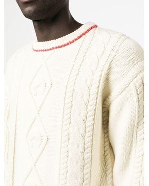 Marine Serre Neutral Cable-knit Wool Jumper - Unisex - Wool - White