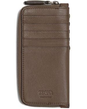 ZEGNA Zip-Around Wallet - Brown
