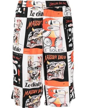 Endless Joy Graphic-Print Bermuda Shorts - Red