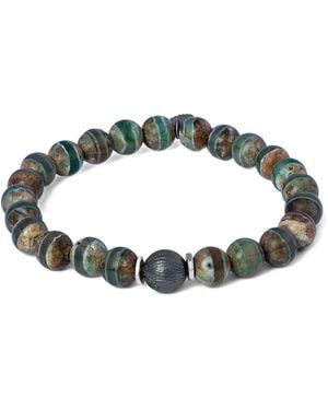 Tateossian Lhasa Graffiato Beaded-Stone Bracelet - Green