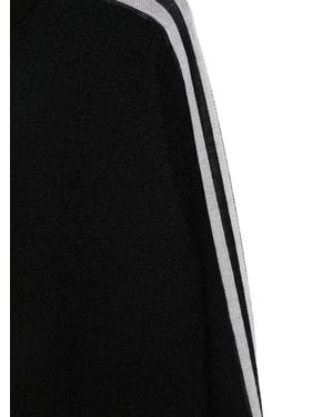 Y-3 Fringed-Detail Side-Stripe Sweatshirt - Black