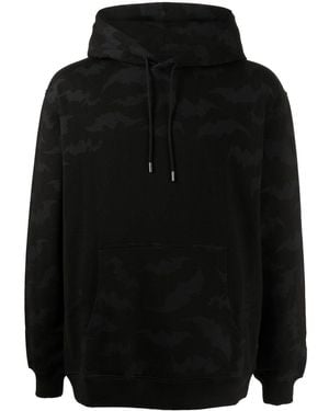 Maharishi Bat-Print Cotton Hoodie - Black