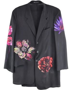 Yohji Yamamoto Floral-Print Jacket - Grey
