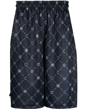 Marni Logo-Print Shorts - Blue