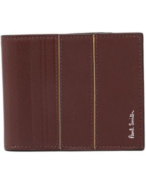 Paul Smith Striped Leather Wallet - Purple