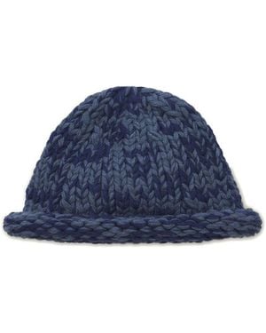 Nicholas Daley Rebel Hand-Knitted Beanie Hat - Blue