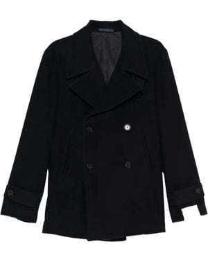 Caruso Double-Breasted Coat - Black