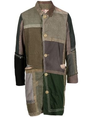 By Walid Cedric Cotton Single-Breasted Coat - Green