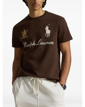 Polo Ralph Lauren Logo-Embroidered Big Pony T-Shirt - Brown