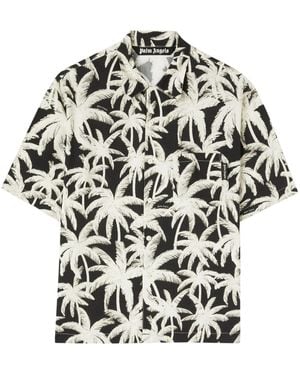 Palm Angels Palms Shirt With Short Sleeves - White