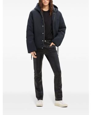 Courreges Logo-Appliqué Hooded Puffer Jacket - Black