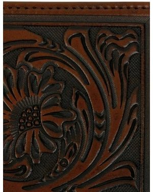 Stetson Floral-Embossed Bifold Wallet - Brown