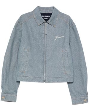 Jacquemus Veste En Jean Zippée À Logo Brodé - Blue