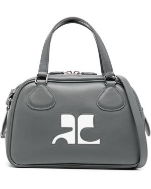 Courreges Reedition Leather Tote Bag - Grey