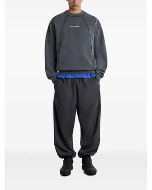 A_COLD_WALL* Logo-Print Raw-Edge Sweater - Blue