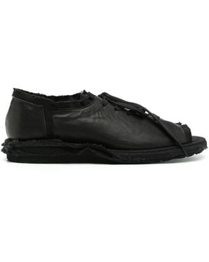 Yohji Yamamoto Lace-Up Leather Sandals - Black