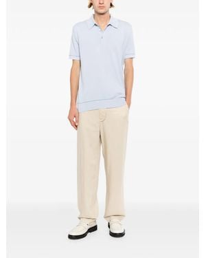 Brioni Sea Island Piqué Cotton Polo Shirt - White