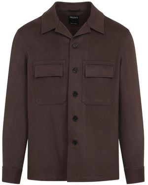 ZEGNA Double-Pocket Cashmere Shirt Jacket - Brown