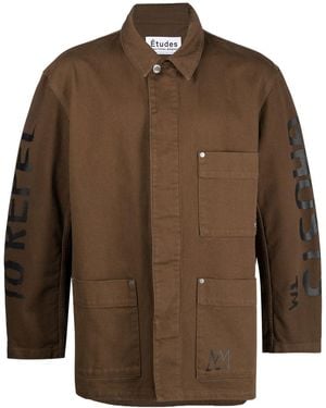 Etudes Studio Graphic-Print Denim Jacket - Brown