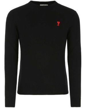 Ami Paris Ami De Cœur Crewneck Jumper - Black