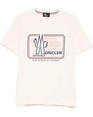 Moncler T-Shirt À Imprimé Graphique - Natural