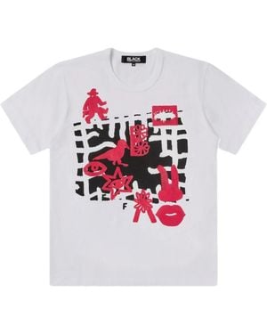 COMME DES GARÇON BLACK Graphic-Print T-Shirt - White