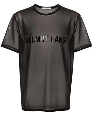 Helmut Lang Logo-Print Sheer T-Shirt - Black