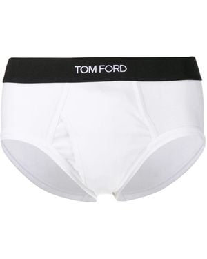 Tom Ford Logo-Embellished Briefs - White