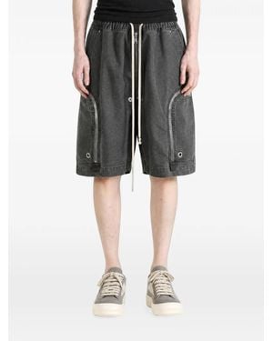 Rick Owens Bauhaus Drawstring-Waist Cargo Shorts - Grey