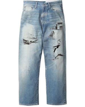 Neighborhood X One Of These Days Printed Jeans - Blue